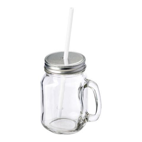 Glass Mason Drinking Jar With Handle